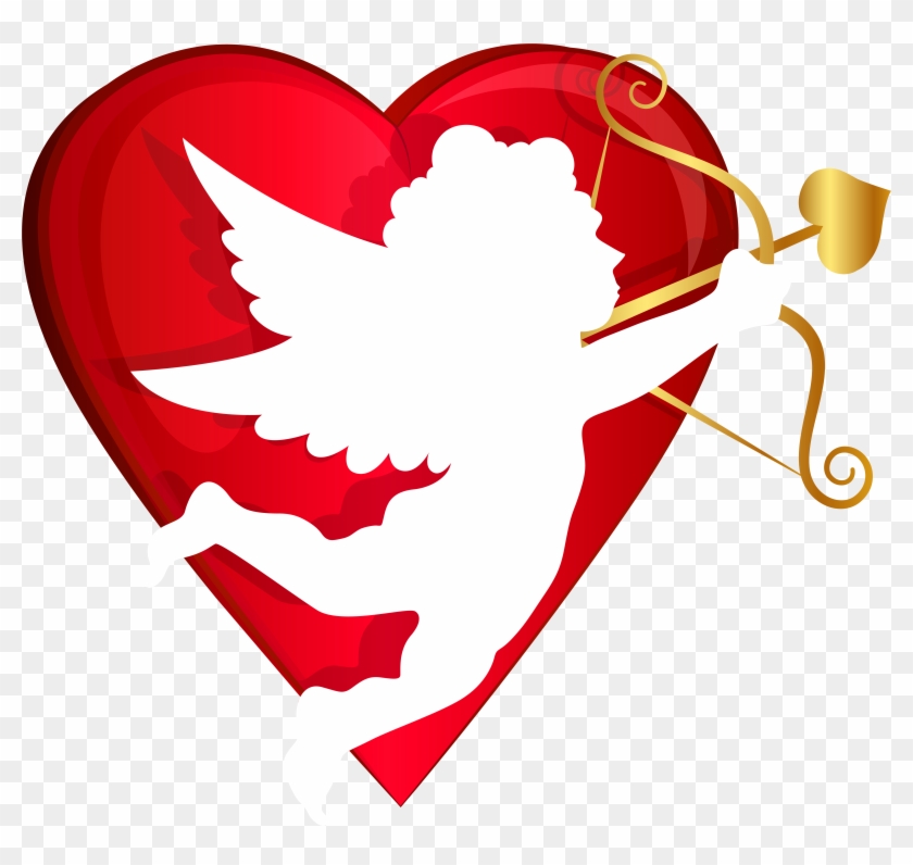 Red Heart Clipart With No Background - Valentines Day Cupid Png #7549