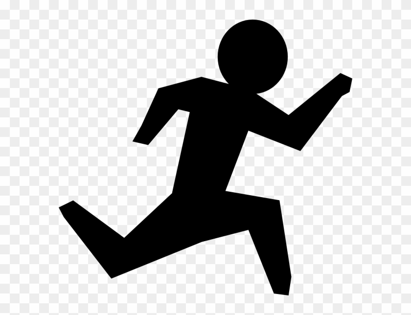 Running Man Clip Art - Black And White Runs #7551