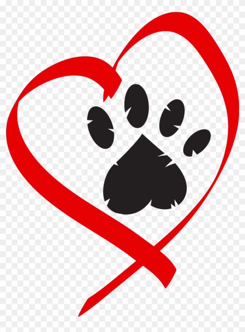 Heart Paw Print Clip Art - Paw Print In Heart Clip Art #7554