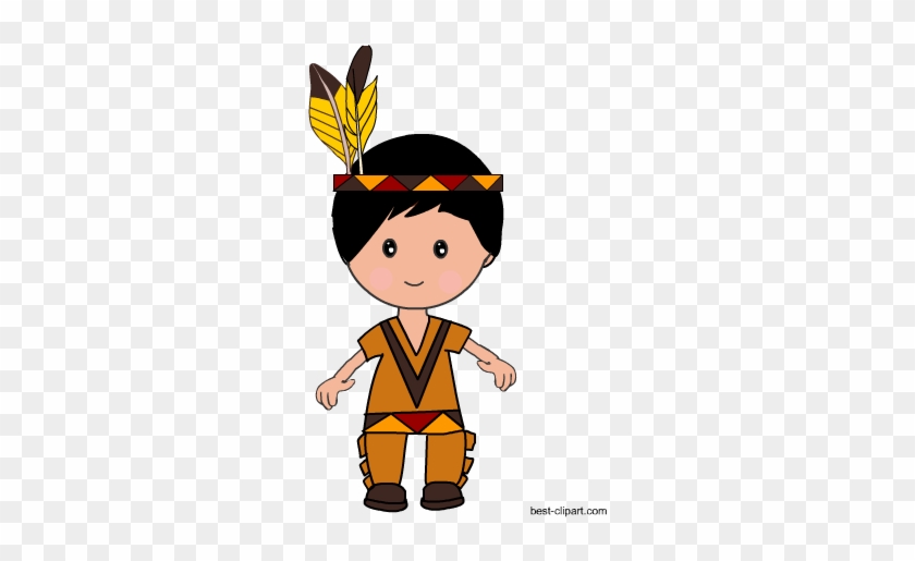 Cute Native American Boy, Free Thanksgiving Clip Art - Clip Art #7588