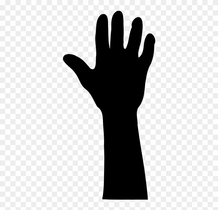 Free Raised Hand In Silhouette - Raising Hand Vector Png #7645