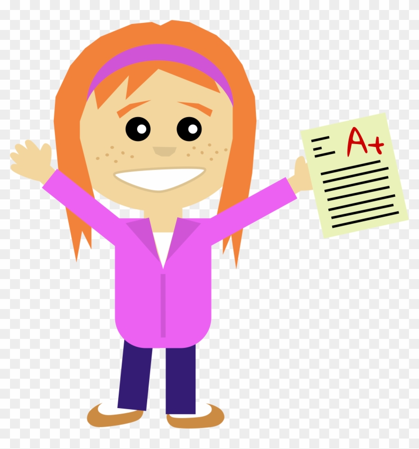 Happy Girl Student Clipart - Happy Student Clipart #7732