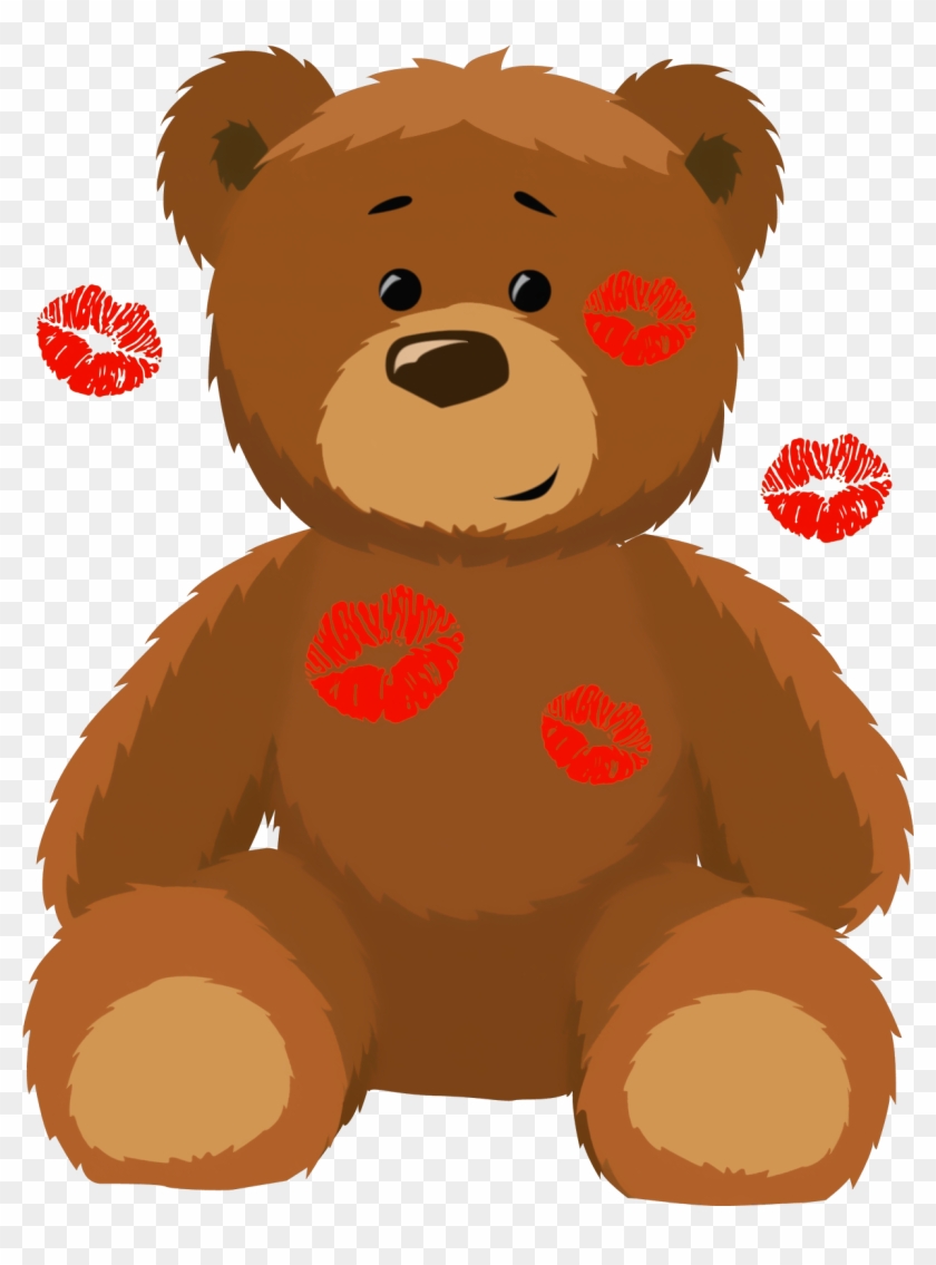 Cute Bear With Kisses Png Clipart Picture - Valentines Bear Clip Art #7768