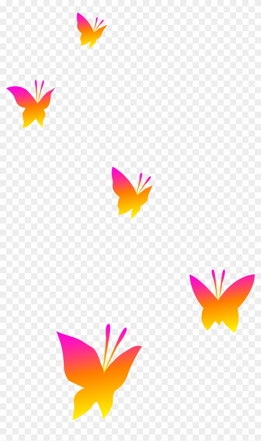 Nature Clipart Butterfly - Cartoon Butterflies No Background #7843