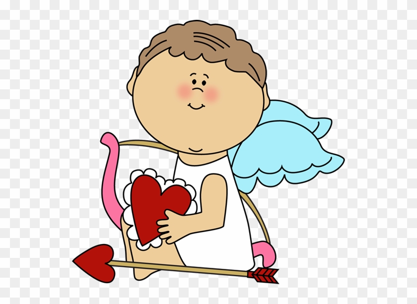 Cupid Holding A Valentine Heart - Valentines Clip Art Cupid #7922