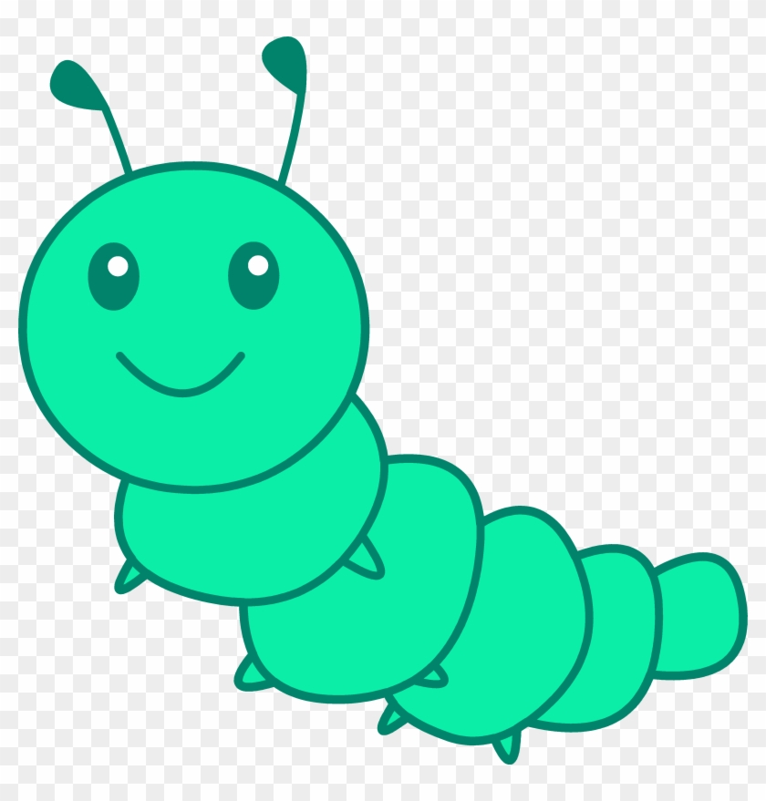 Cute Little Green Caterpillar - Cute Caterpillar Cartoon #7952