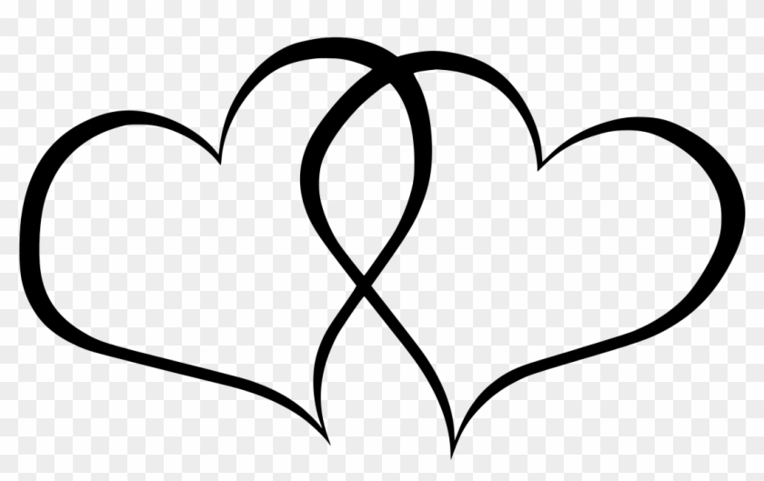 Hd With Hearts In Outline Double Heart Clipart Black Joined Hearts | My ...