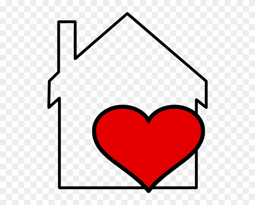 House And Heart Outline Clip Art At Clker Com Vector - House With A Heart #8038