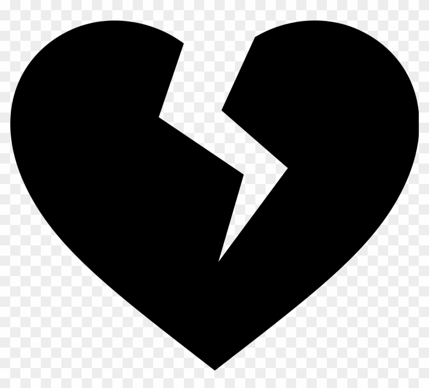 Heart Black And White Heart Black And White Heart Clipart - Black Broken Heart Png #8048