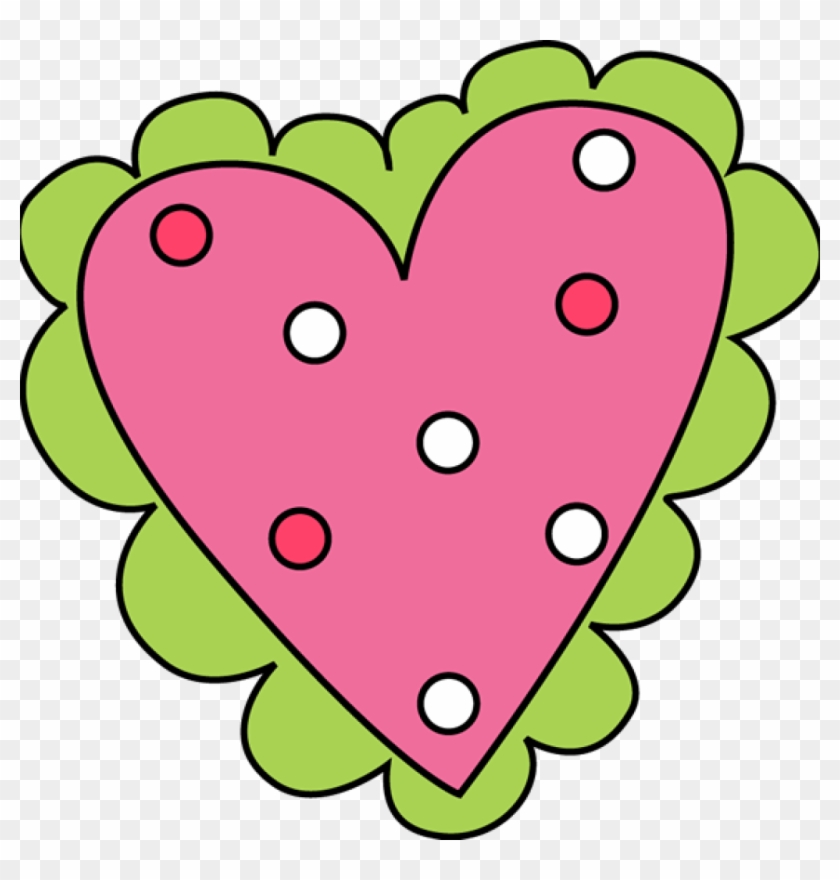 Pink And Green Valentine's Day Heart Clip Art - Valentine Clip Art #8098