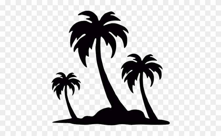 Palm Trees Die Cut Vinyl Decal Pv844 Cricut, Silhouettes - Palm Tree Drawing Simple #8138