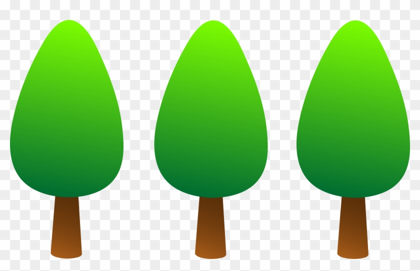 Clipart Lemon Tree Images - Cartoon Line Of Trees #841