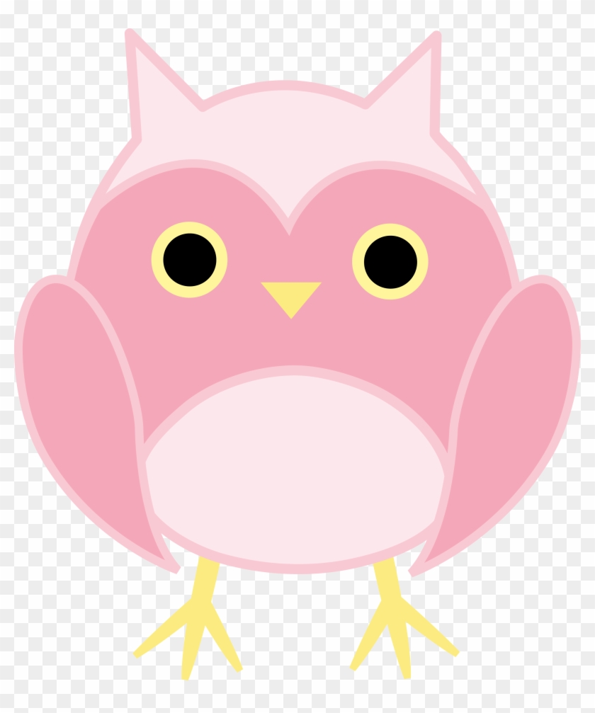 Cute Pink Owl - Clip Art #8408