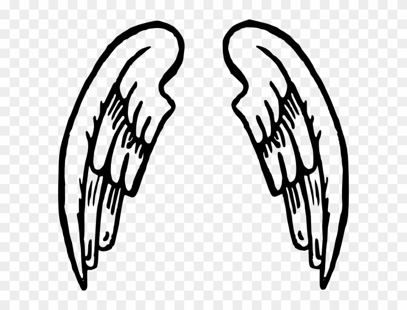 Angel Wings Tattoo Clip Art Free Vector In Open Office - Cartoon Angel Wings #8415