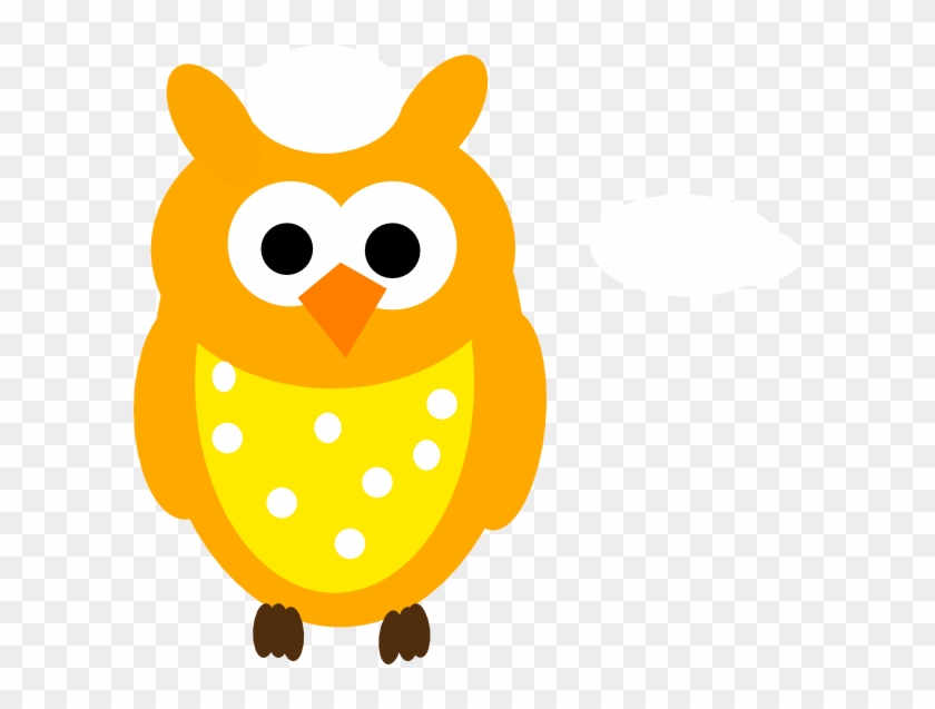 Orange Owl And Dots Clip Art At Clker - Baby Owl Clip Art #8435