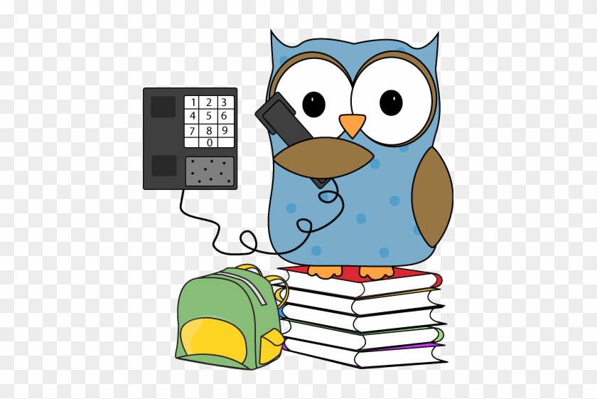 Owl Clip Art - Owl On The Phone #8531