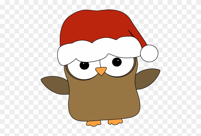 Clipart Christmas Owls Owl Clip Art Clip Art Christmas - Owl With Santa Hat #8591