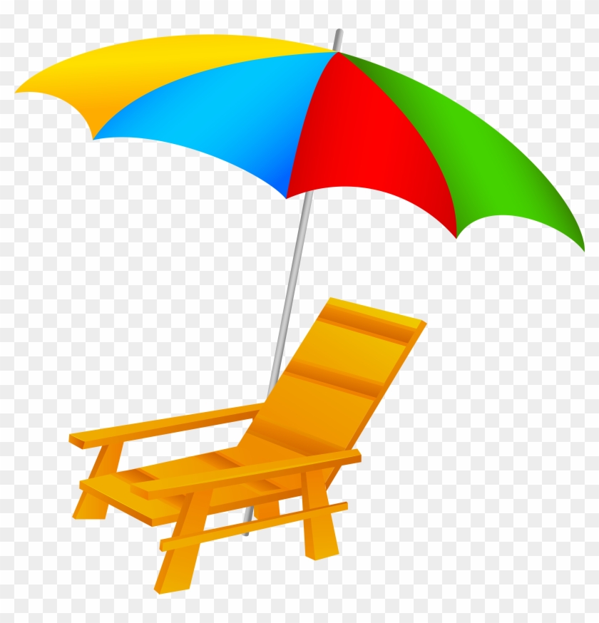 Beach Umbrella And Chair Png Clip Art - Beach Chair And Umbrella Clipart #8638