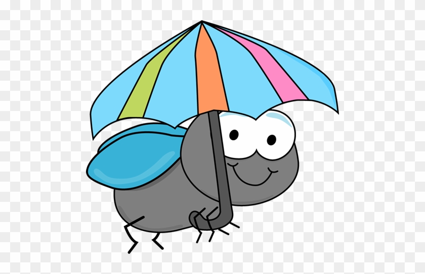 Fly And Umbrella - Bee With Umbrella Clipart #8648