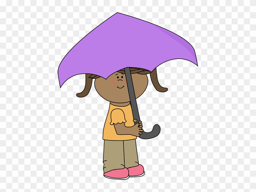 Girl Under Umbrella - Under Clip Art #8695