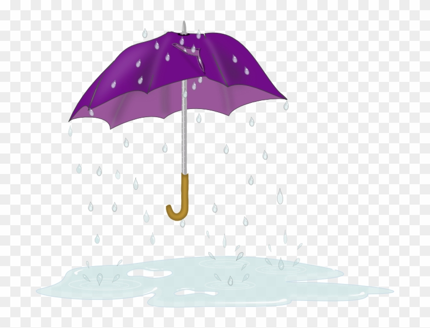 Free Tattered Umbrella Clip Art 111kb - Cartoon Umbrella And Rain #8761