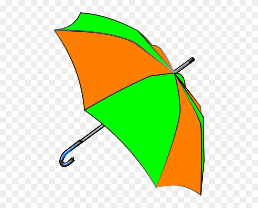 Umbrella Green And Orange Clip Art - Green And Orange Umbrella #8764