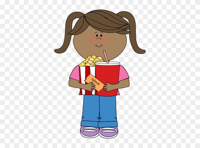 Girl Going To Movies - Trash Helper Clipart #8818