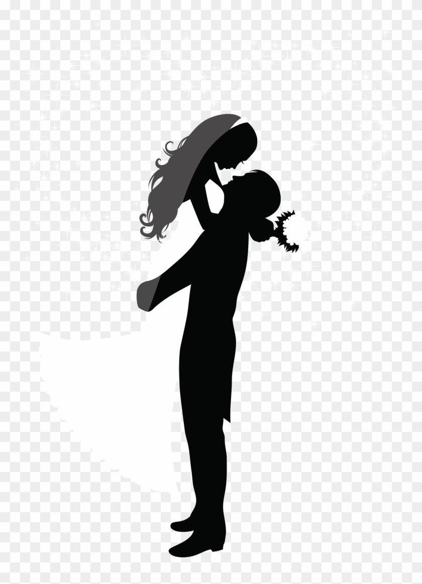 Wedding Couple Silhouettes Png Clip Art - Vector Marriage #8940