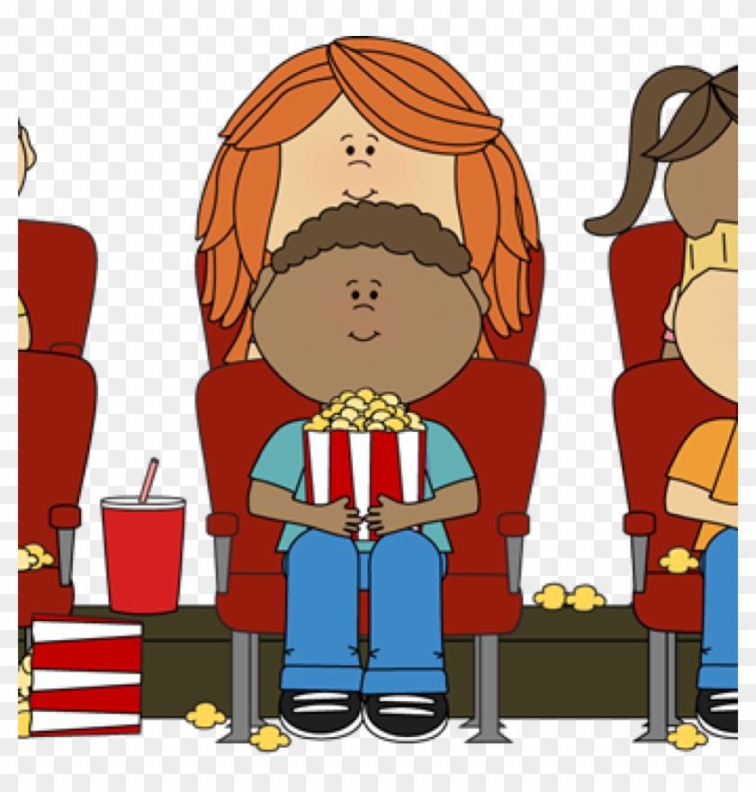 Movie Theater Clipart Kids Watching Movie In Theater - Watching Movies Clipart #8936