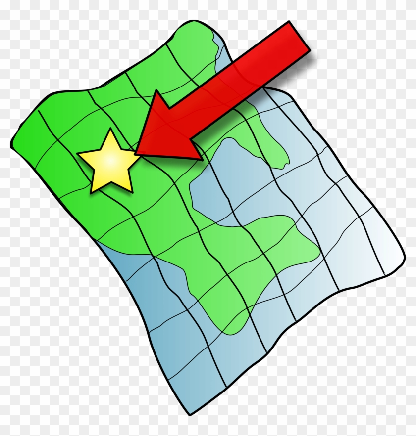 Map Clip Art - Arrow Pointing To A Map #9009