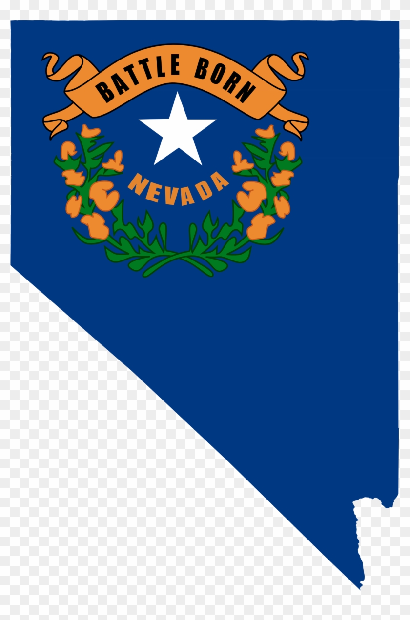 Flag Map Of Nevada Drapeau Clipart - Flag Of Nevada #9124