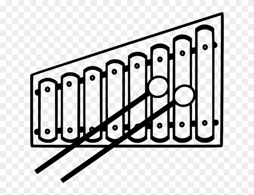 Black And White Xylophone Clipart - Starting With Letter X #9122