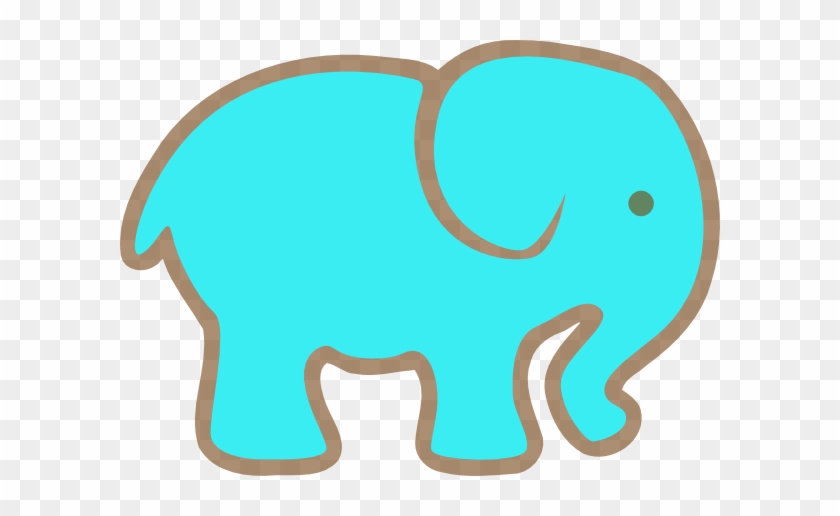 Blue Elephant Clip Art At Clker - Turquoise Elephant Clip Art #9167