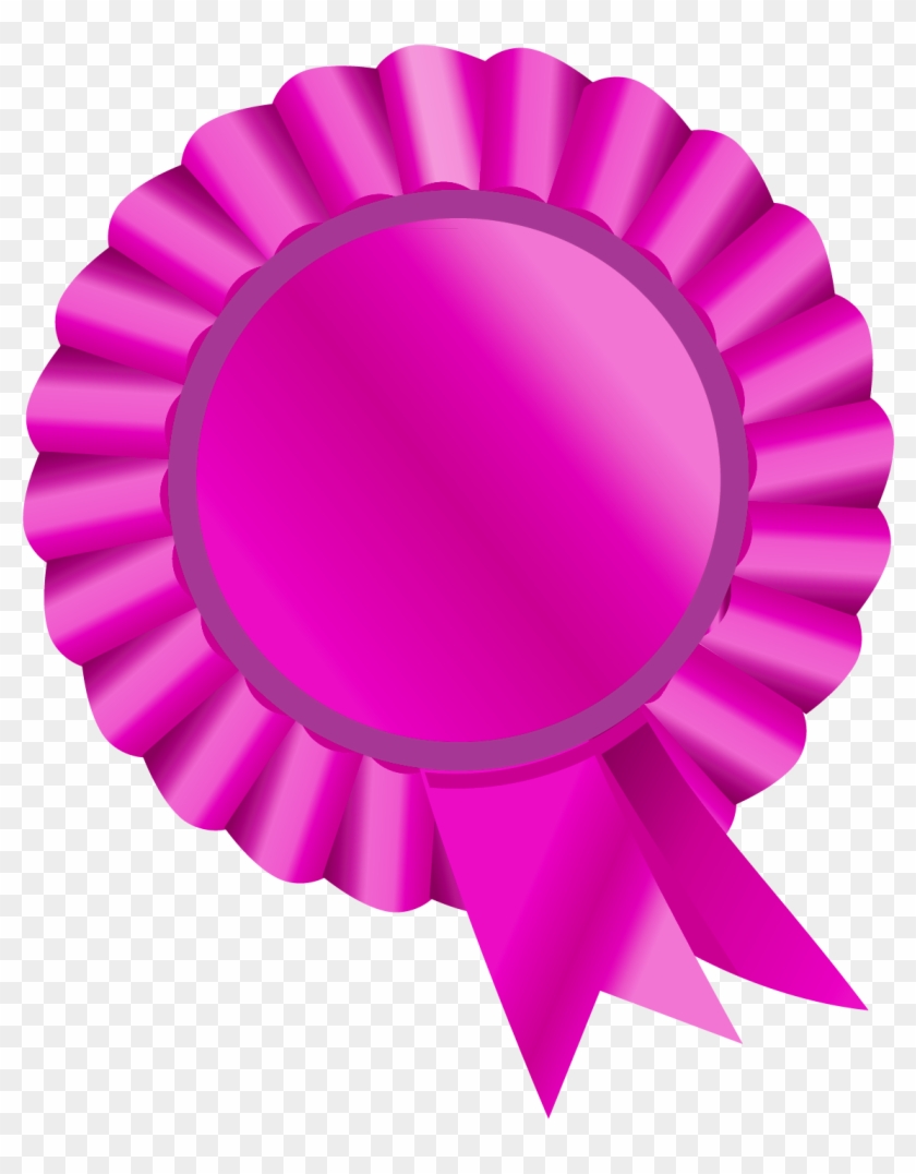 Ribbon Clip Art Image Free Download - Rosette Clip Art Pink #9174