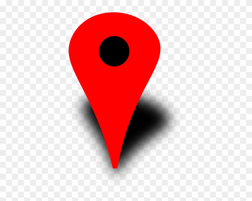 Red Map Pin With Black Dot Clip Art - Google Maps Red Dot #9203