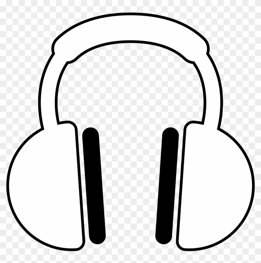Listening To Music Clipart Black And White - Headphone Clipart #9278