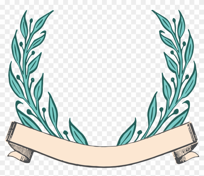 Laurel Wreath Clipart - Vintage Ribbon Vector Free Download #9326