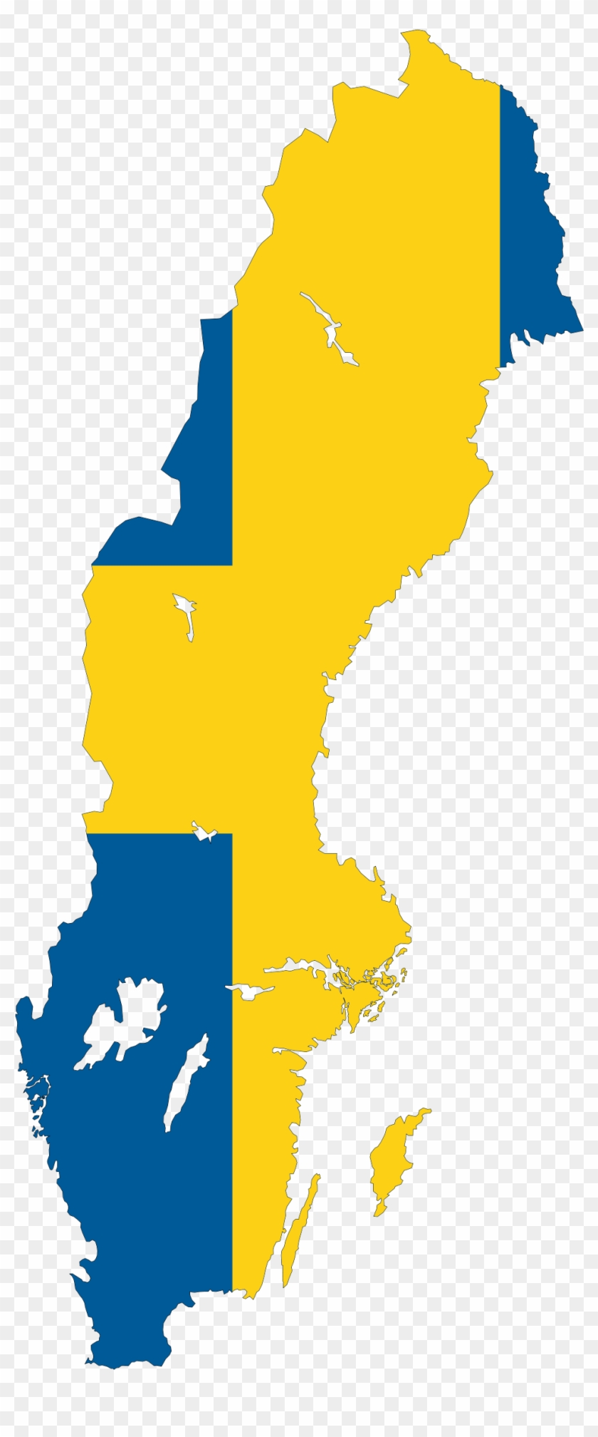 Clip Art Map - Sweden Country With Flag #9343