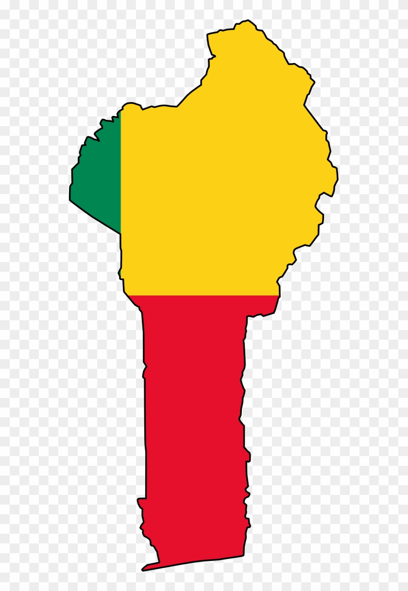 Flag Art Flag Map Of Benin Svg - Benin Flag Map #9353