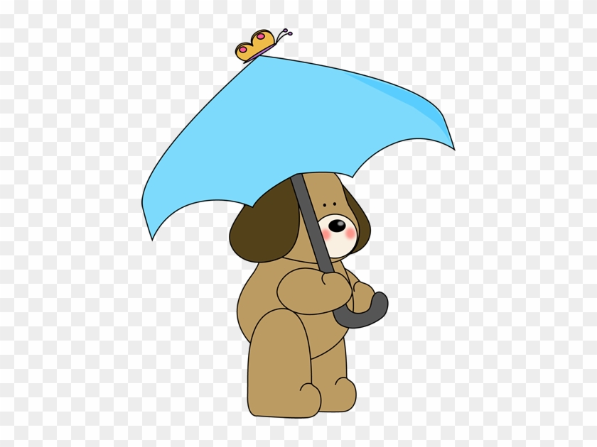 Dog Under Umbrella Clip Art - Dog With Umbrella Clipart #9381