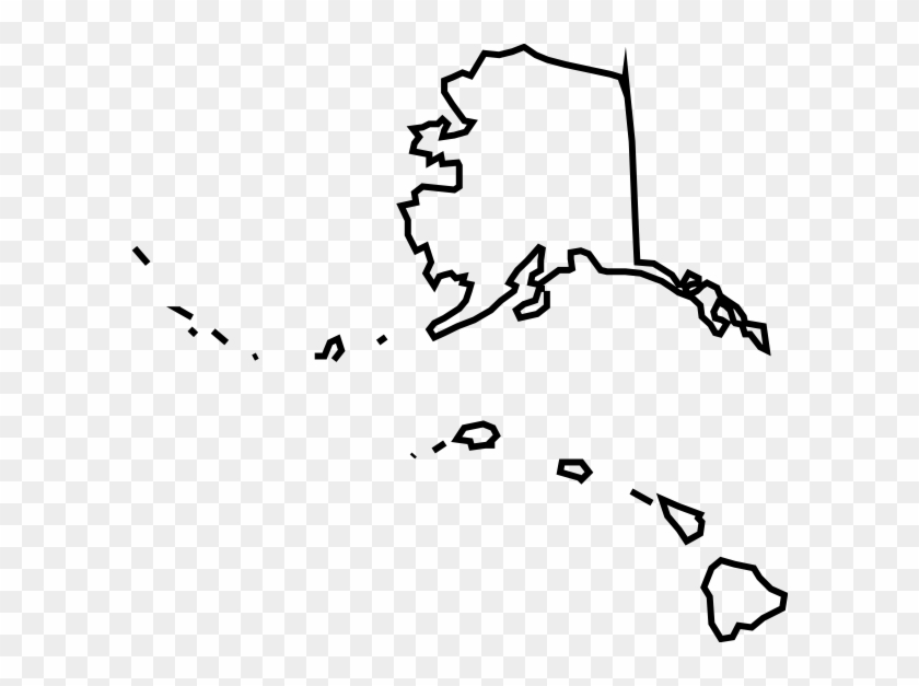 Alaska Hawaii Map Clip Art - Alaska And Hawaii Map #9427