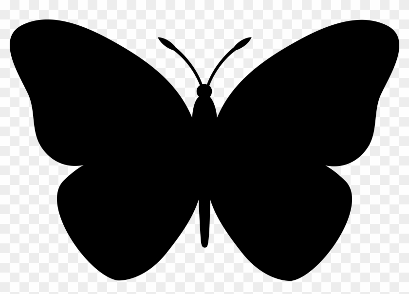 Black Butterfly Silhouette - Butterfly Clip Art Black #9560