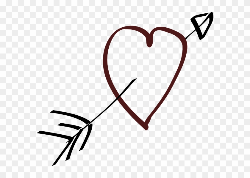 Free Vector Valentine Heart Arrow Clip Art - Heart And Arrow Clipart #9623