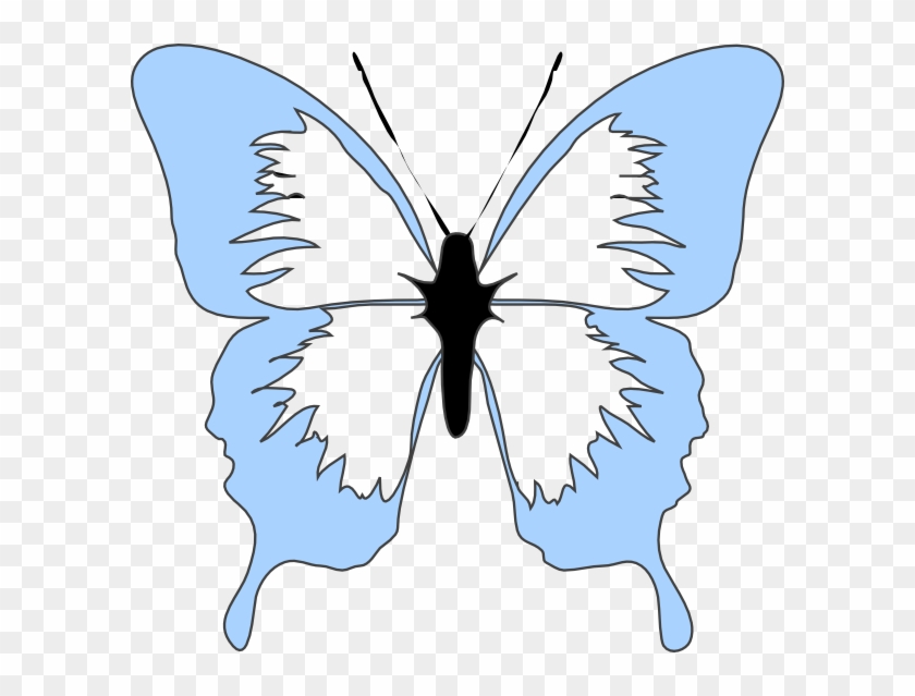 Blue Butterfly Clip Art At Clker - Light Blue Butterfly Clipart #9697