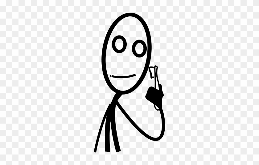 Stick Figure Clip Art Download - Stick Man Brushing Teeth #9708