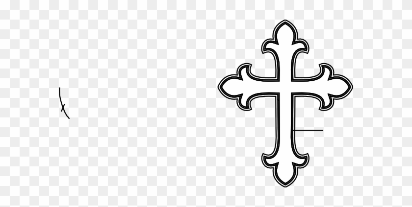 White Cross Clip Art - Fancy Cross #9735