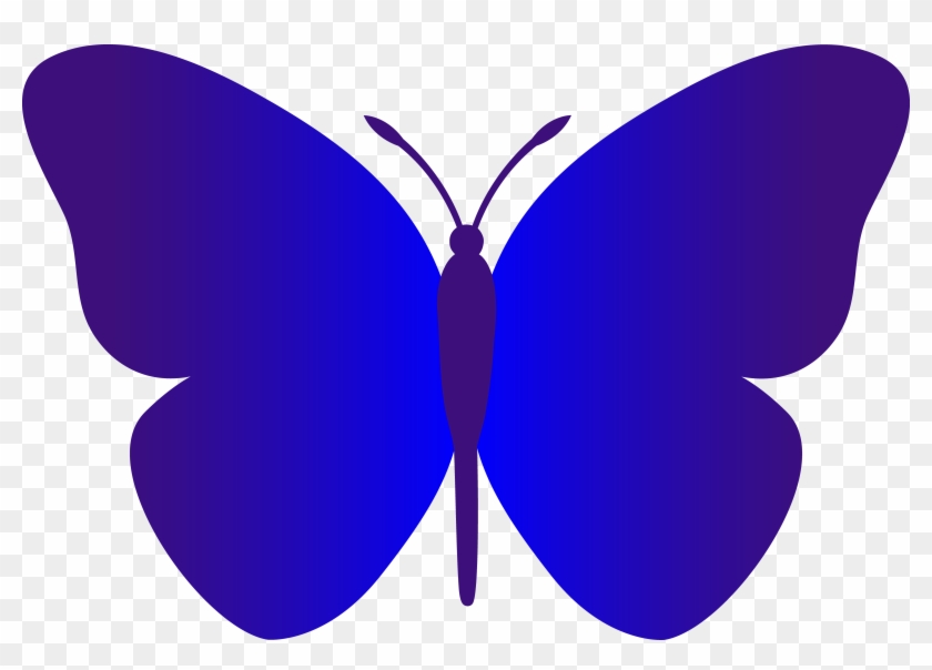 Blue Butterflies Clipart Simple Butterfly Free Clip - Simple Butterfly Clip Art #9760