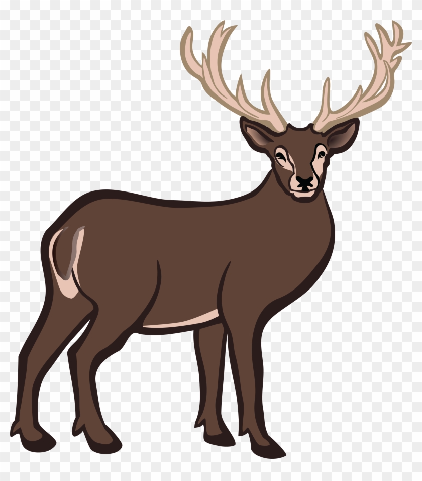 Free Clipart Of A Buck Deer - Gambar Rusa Berwarna #9799