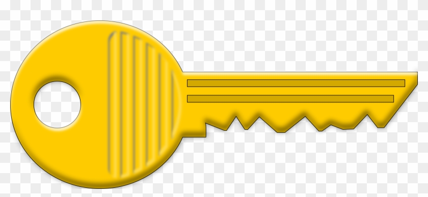 Free Vector Yellow Key Clip Art - Key Png #9858