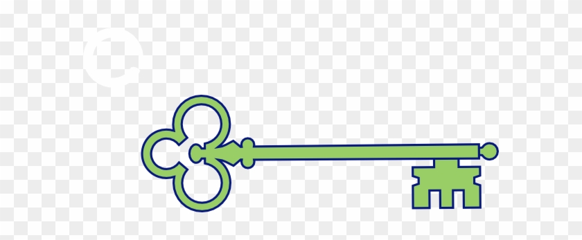 Green Skeleton Key 2 Clip Art - Green Key Clipart #9866